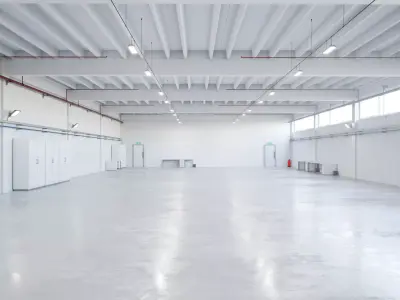 Industrial Hangar Hall Interior 6b  Low-poly 3D model