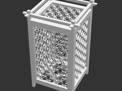 Kumiko Japanese Shoji Lantern - Shippo Tsunagi 3D print model