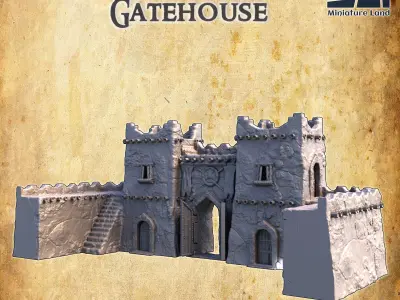 Desert Gate House Tabletop Terrain 28 MM 3D print model