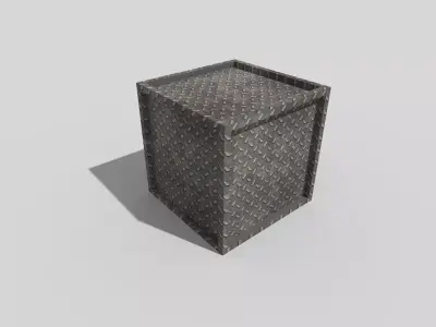 low poly metal crate Low-poly 3D model