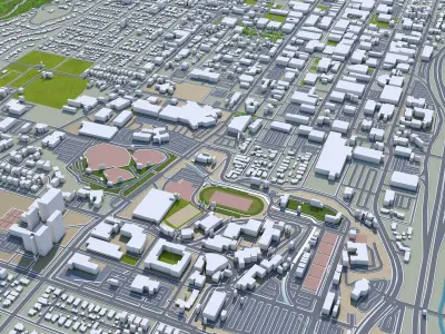 Riverside California USA 40km Low-poly 3D model