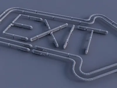 Exit Neon Sign 3D model