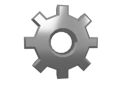 Gear Symbol v2 007 Low-poly 3D model