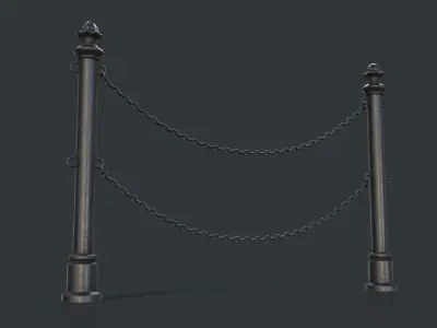 Street Bollard 09 PBR Game Ready Low-poly 3D model