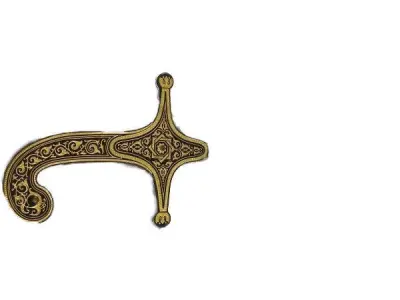 Sward ornate brass door handle 3D model