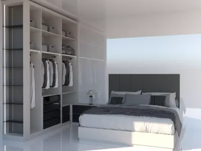 Shadow line Elegance Bed Set - Smart light 3D model