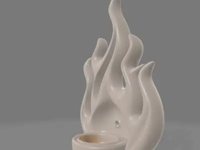 Wall-Mounted Flame-Inspired Candleholder 3D print model