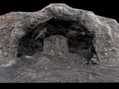 Dark Cave Low Poly Low-poly 3D model