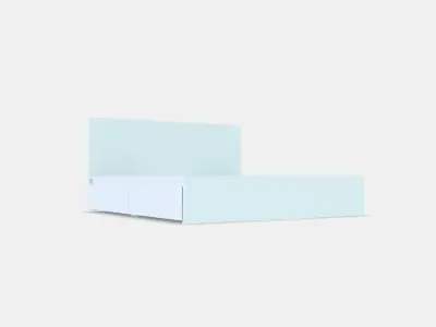 MALM Bed frame high w 4 storage boxes 1 Low-poly 3D model