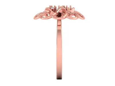 Solitaire Wedding Engagement Women Light Weight Flower Rings 3D print model shop
