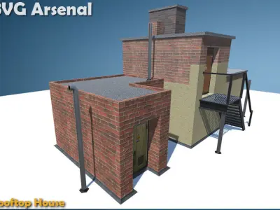 Rooftop house - HQ Low-poly 3D model
