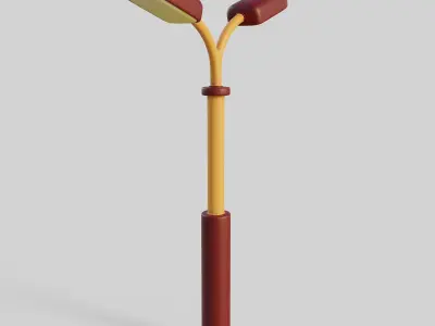 Cartoon Street Light 10 Low-poly 3D model