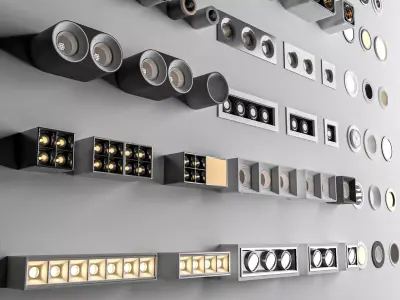 Downlight and Spotlight Set 2 - 3ds Max and Vray Renderer 3D model