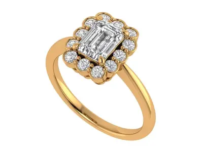 Radiant Solitaire Ring 3D print model purchase