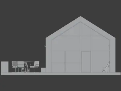 BARNHOUSE model house with table and chairs 3D model