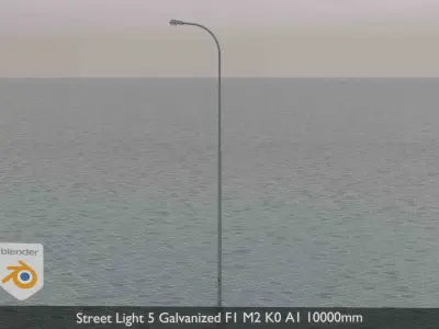 Street Light 5 Galvanized F1 M2 K0 A1 10000mm  Low-poly 3D model