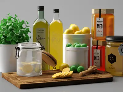Kitchen set 3D model buy