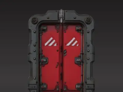 futuristic sci-fi door 3D print model buy