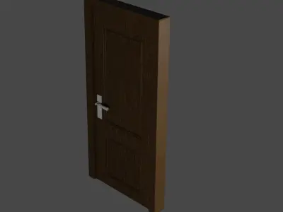 Wooden Door - low poly model Low-poly 3D model