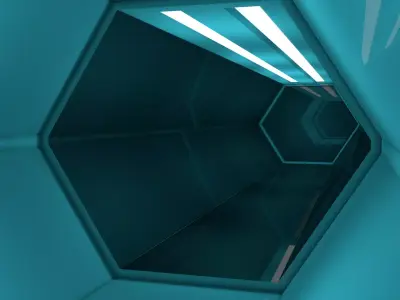 Sci Fi Tunnel 3D model 23