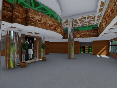 Building interior of with walls 3D model