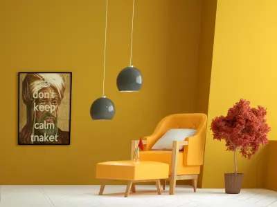 yellow room  3D model purchase