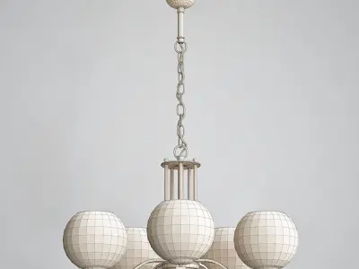 minut chandelier with four balls hanging from it 3D model