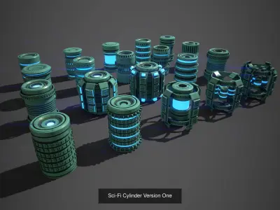 Sci-Fi Cylinder Collection-PBR Textures with Unity Pack