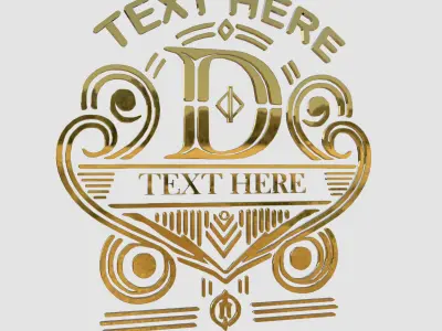 Ornate Vintage Gold Emblem 3D model