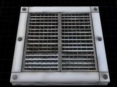Modern Floor Air Vent Grille Game And Interior 3D Model Low-poly 3D model
