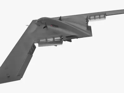  B 21 Raider Low Observable Aircraft Black Attac Animated Rigged 