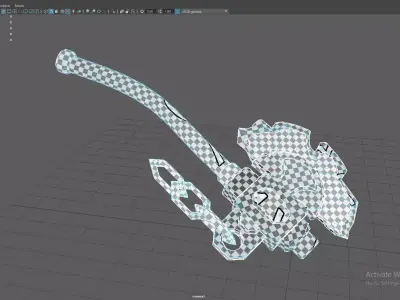 Glowing Fantasy Sci-Fi Hammer Weapon 3D Model Low-poly 3D model