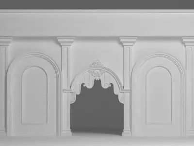 Modern wall panel 3D model