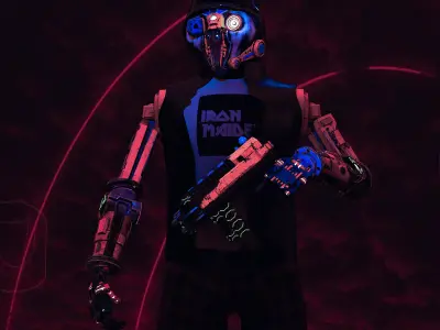 Hard surface robot low poly FBX Low-poly 3D model