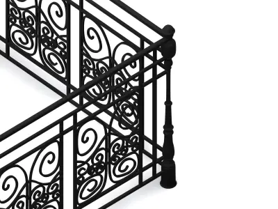 Metal Neoclassical Railing 2 Free 3D model