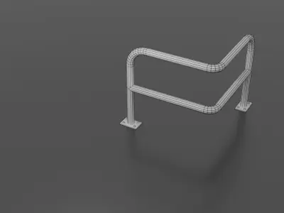 Steel barrier Low-poly 3D model