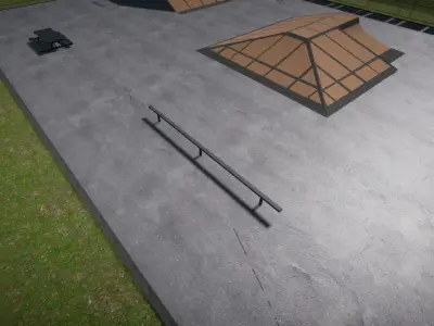 Skate Park Rail Game Ready Low Poly Free Free low-poly 3D model