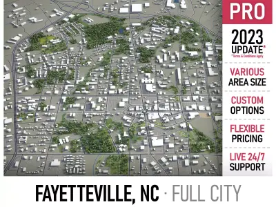 Fayetteville  Low-poly 3D model