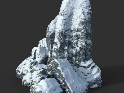 Low poly Snow Rock Low-poly 3D model