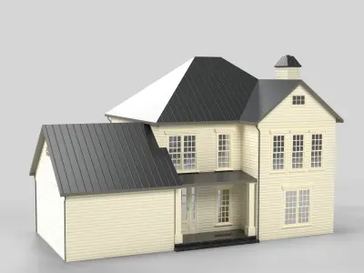 Cottage House Design 16T5 Low-poly 3D model