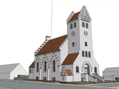 Architecture-Religion-God-Culture-Temple-0282 church with ste... 3D model
