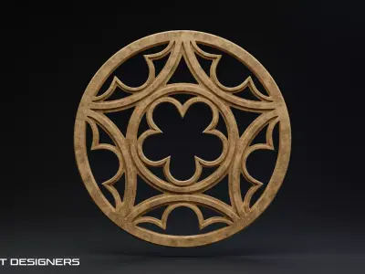 Round Gothic Window 3D model