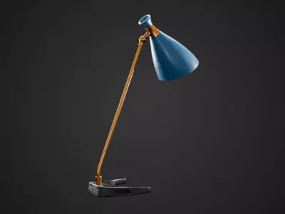 Teal Blue Diablo Table Lamp Low-poly 3D model
