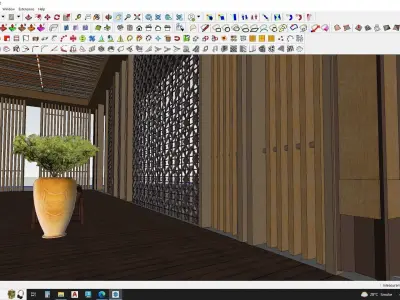 Janapnese garden structure 3D model