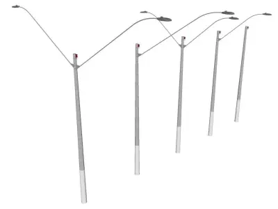 Concrete Lamp Post - Light Pole - Street Light - Group 16 3D model