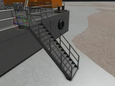 Metal Stair Low-poly 3D model