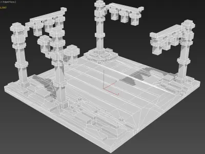 Xmas Road Voxel - 3 Low-poly 3D model