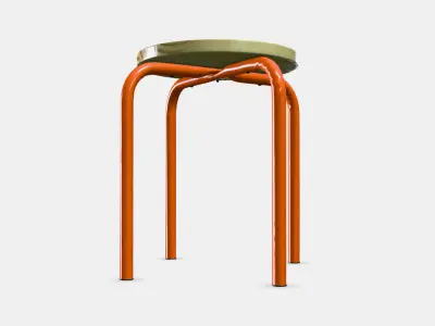 DOMSTEN Stool 1 Low-poly 3D model