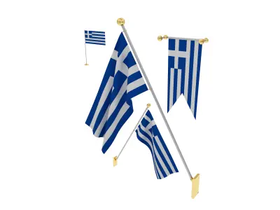 Flags of Greece 3D model