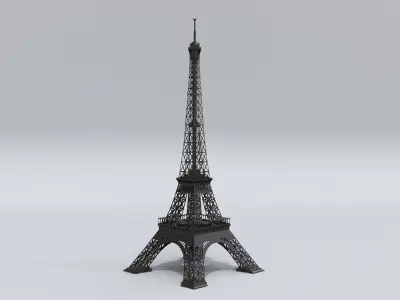 Eiffel Tower Paris 3d model Low-poly 3D model